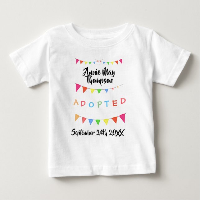 Camiseta De Bebé Adoptado de Foster Care - Cargo con nombre persona (Anverso)
