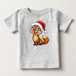Camiseta De Bebé Adorable ardilla de dibujos animados con gorro de