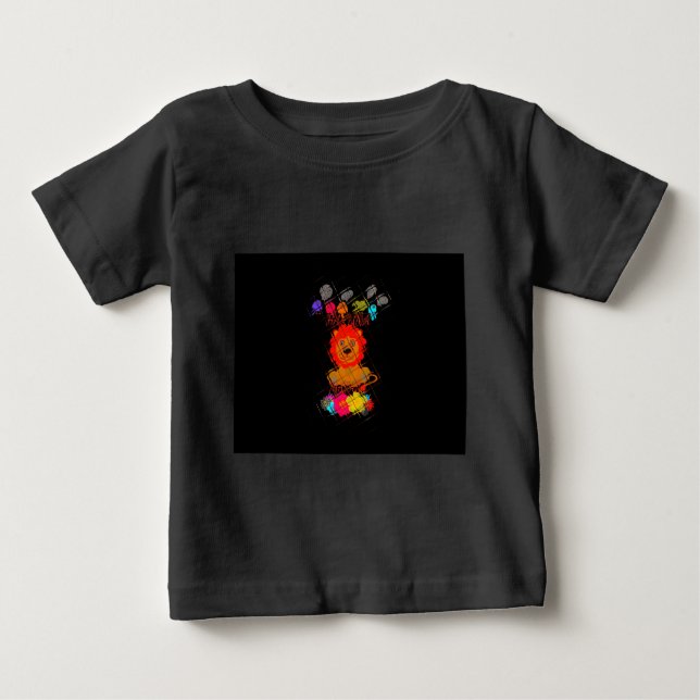 Camiseta De Bebé Adorable Baby Lion Art Design Motif (Anverso)