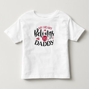 Camiseta De Bebé Adorable bebé de "Mi corazón pertenece a papá"