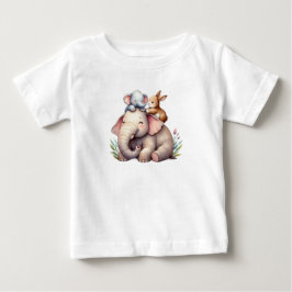 Camiseta De Bebé Adorable Boho Shirt for Babies | Elephant & Bunny 