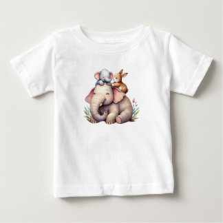 Camiseta De Bebé Adorable Boho Shirt for Babies | Elephant & Bunny 