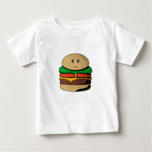 Camiseta De Bebé Adorable Burger Cute Hamburger Kawaii