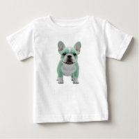 Adorable cachorro de Bulldog Francés 3D verde ment