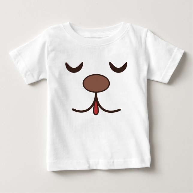 Camiseta De Bebé Adorable cara de perro blanco (Anverso)