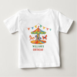 Camiseta De Bebé Adorable Carousel Birthday