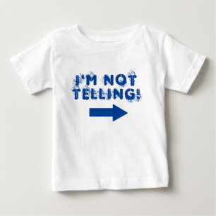 Camiseta De Bebé Adorable cita "¡No lo digo!" con flecha