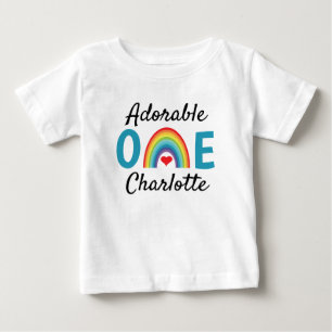 Camiseta De Bebé Adorable con arcoiris y corazón