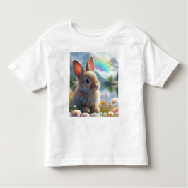 Camiseta De Bebé Adorable conejo en un lago encantado