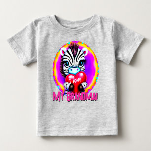 Camiseta De Bebé Adorable Corazón Sujetador de Cebra