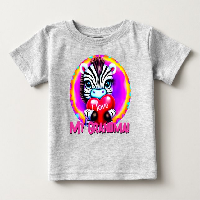 Camiseta De Bebé Adorable Corazón Sujetador de Cebra (Anverso)