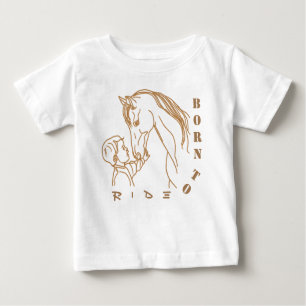 Camiseta De Bebé Adorable diseño de bebés y caballos - Nacido para
