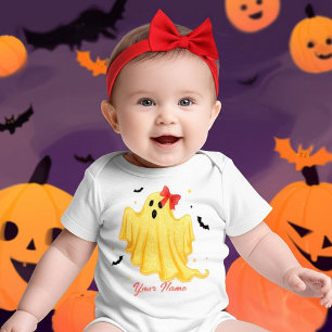 Camiseta De Bebé Adorable Disfraz de Fantasma Personalizado de Hall