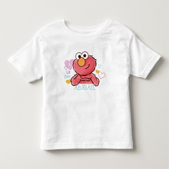 Camiseta De Bebé Adorable Elmo | Añadir su propio nombre (Anverso)
