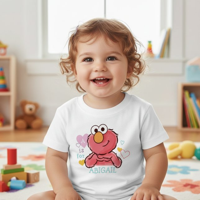 Camiseta De Bebé Adorable Elmo | Añadir su propio nombre (Subido por el creador)