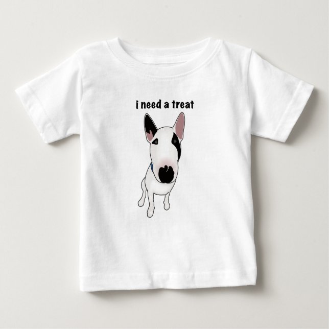 Camiseta De Bebé Adorable English Bull Terrier wants a treat (Anverso)