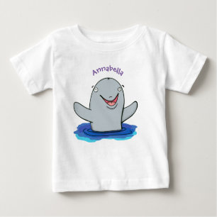 Camiseta De Bebé Adorable feliz ilustracion personalizado de marsop