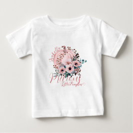 Camiseta De Bebé Adorable Floral Pumpkin Autumn Baby Girl White 