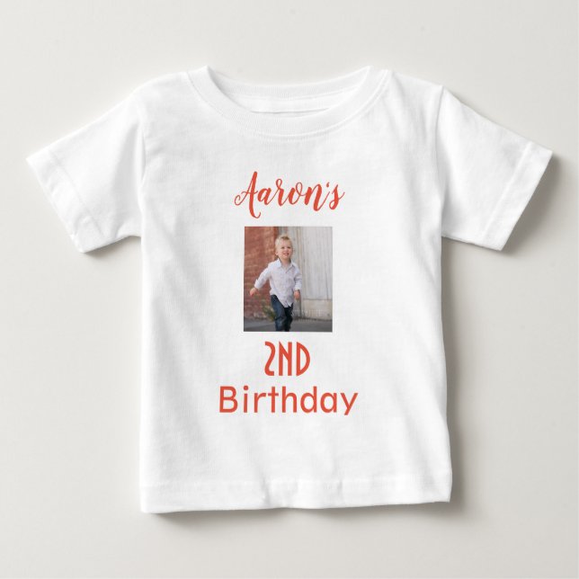 Camiseta De Bebé Adorable foto del niño cumpleaños (Anverso)