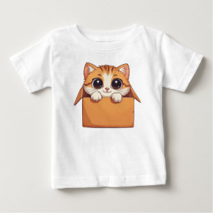 Camiseta De Bebé Adorable gatito de dibujos animados con ojos grand