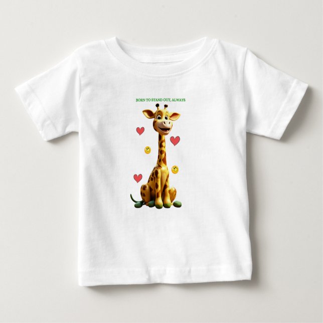 Camiseta De Bebé "Adorable Giraffe Baby Tee" (Anverso)