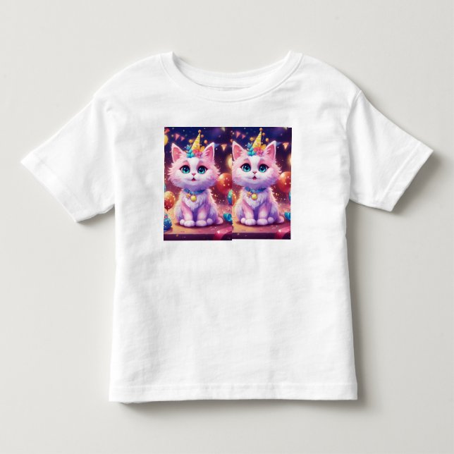 Camiseta De Bebé Adorable Kitten Fiesta Toddler T-Shirt (Anverso)