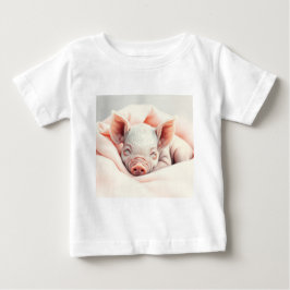Camiseta De Bebé Adorable lechón en blanco