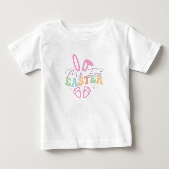 Camiseta De Bebé Adorable Mi Primer Bebé Pastel Bunny (Anverso)