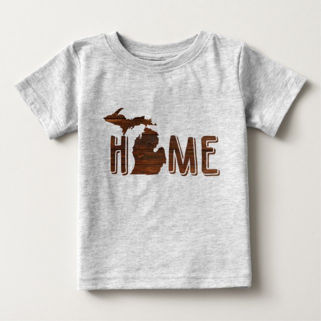 Camiseta De Bebé Adorable Michigan es su hogar | Silhouette de made (Anverso)
