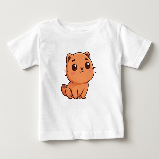 Camiseta De Bebé Adorable Naranja Kitten (Anverso)