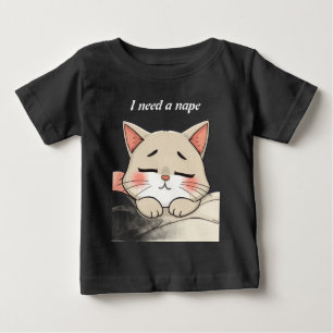 Camiseta De Bebé Adorable necesito una siesta gato durmiendo arte k