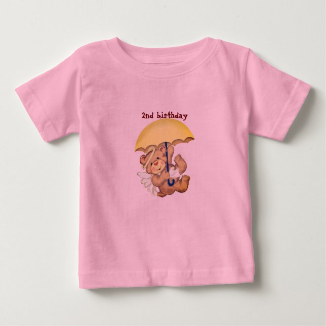 Camiseta De Bebé adorable oso de peluche rosa T-Shirt (Anverso)