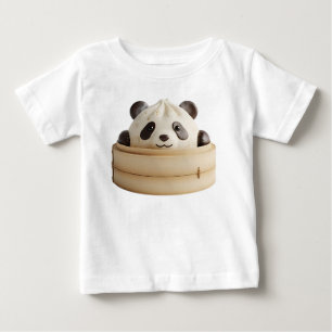 Camiseta De Bebé Adorable Panda Bao Bun Vaporera de Bambú