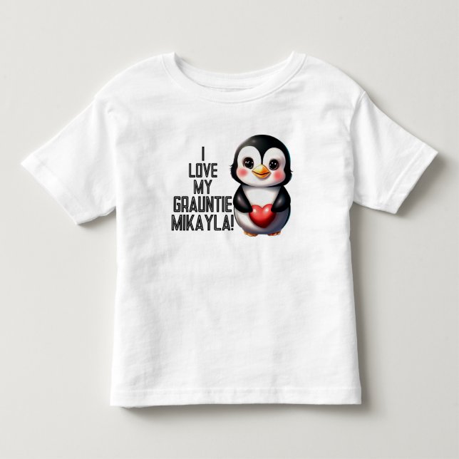 Camiseta De Bebé Adorable Penguin declara "¡Amo a mi abuela!" (Anverso)