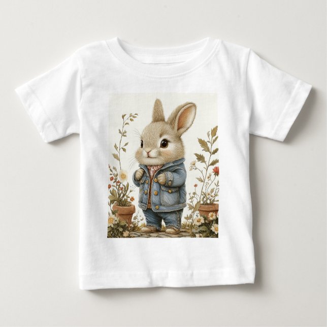 Camiseta De Bebé Adorable pequeño Elmer el conejo (Anverso)
