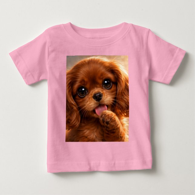 Camiseta De Bebé Adorable Ruby Cavalier Spaniel (Anverso)