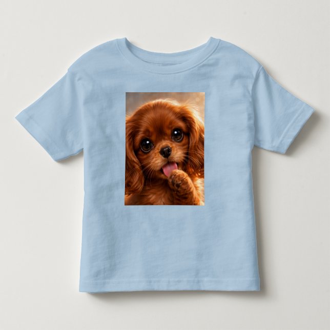 Camiseta De Bebé Adorable Ruby Cavalier Spaniel (Anverso)