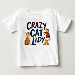 Camiseta de bebé adorable – Señora loca de los gat