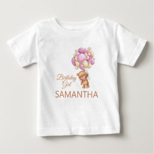 Camiseta De Bebé Adorable Teddy Bear Rosa