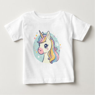 Camiseta De Bebé Adorable Unicornio Pastel – Diseño de Fantasía Lin