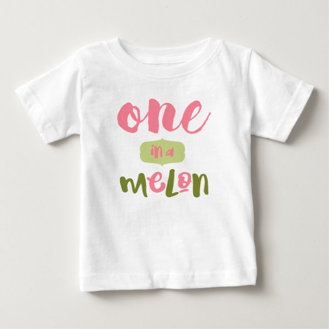 Camiseta De Bebé Adorable Uno en una Sandía Cumpleaños Niño Gracios (Anverso)