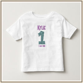 Camiseta De Bebé Adorable Verde azulado y morado SOY UNO