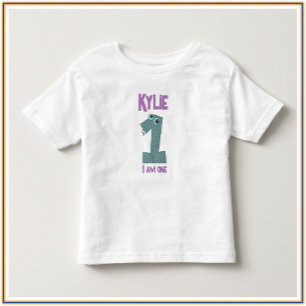 Camiseta De Bebé Adorable Verde azulado y morado SOY UNO