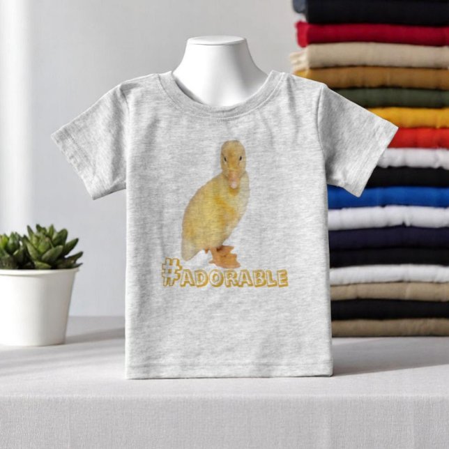Camiseta De Bebé Adorable Yellow Ducklings Fotografía (kids tee shirt front with template text)