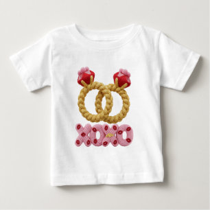 Camiseta De Bebé Adorables Anillos de Boda Tejidos XOXO Baby