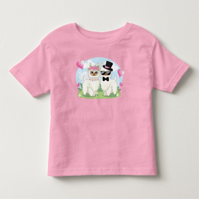 Camiseta De Bebé Adorables Llama Love Llama Couple T-Shirt (Anverso)