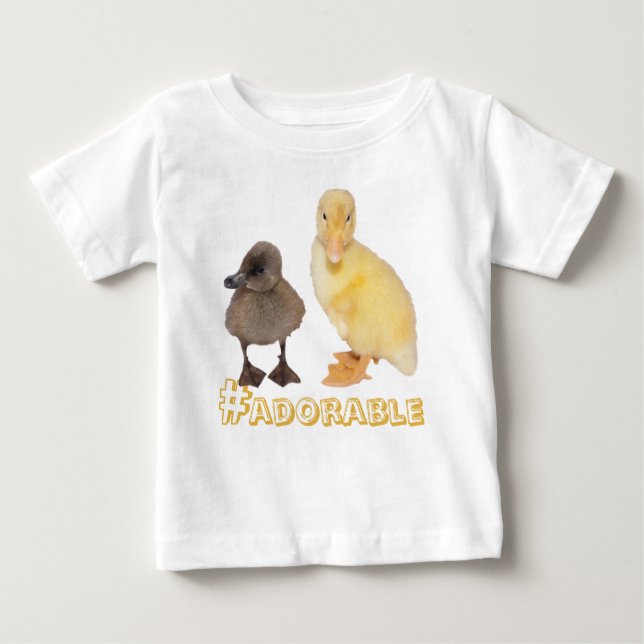 Camiseta De Bebé Adorables pollos amarillos y grises Fotografía (Anverso)