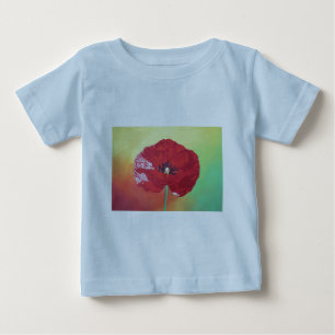 Camiseta De Bebé Adormidera De Un Solo Stem En El Grupo Verde Rojo 