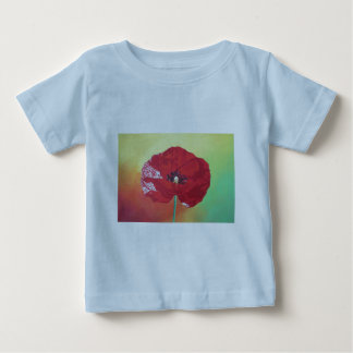 Camiseta De Bebé Adormidera De Un Solo Stem En El Grupo Verde Rojo 
