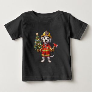 Camiseta De Bebé Adorno de árbol de Navidad dálmata bombero